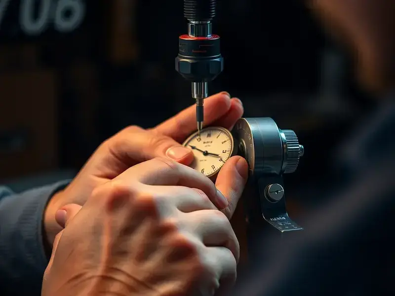 Watchmaker testing watch accuracy with timing machine