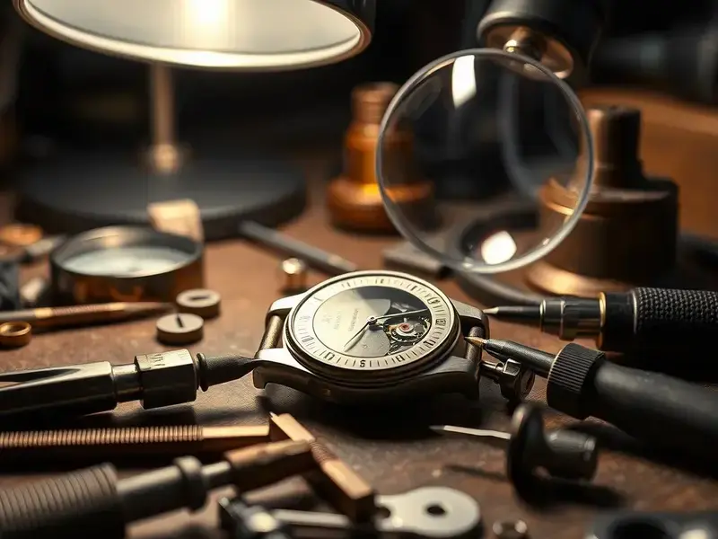 Watchmaker's workshop with precision tools